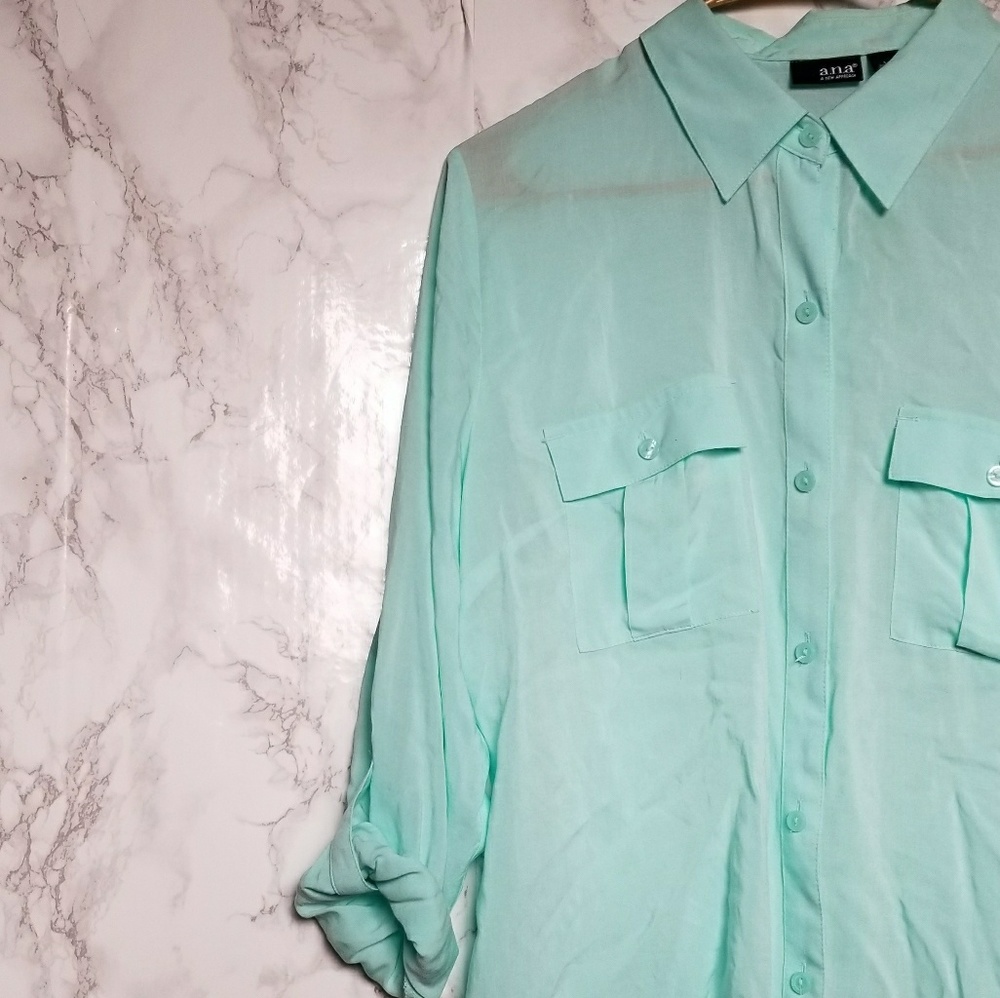 ⭐A.n.a sheer button up blouse